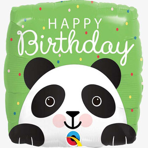Balon foliowy 45 cm Panda Happy birthday
