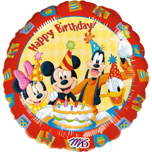 Balon foliowy Happy Birthday  Myszka Miki i przyjaciele