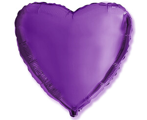 Balon foliowy 45 cm Serce fioletowe