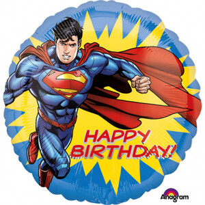 Balon foliowy 45cm Superman Happy Birthday